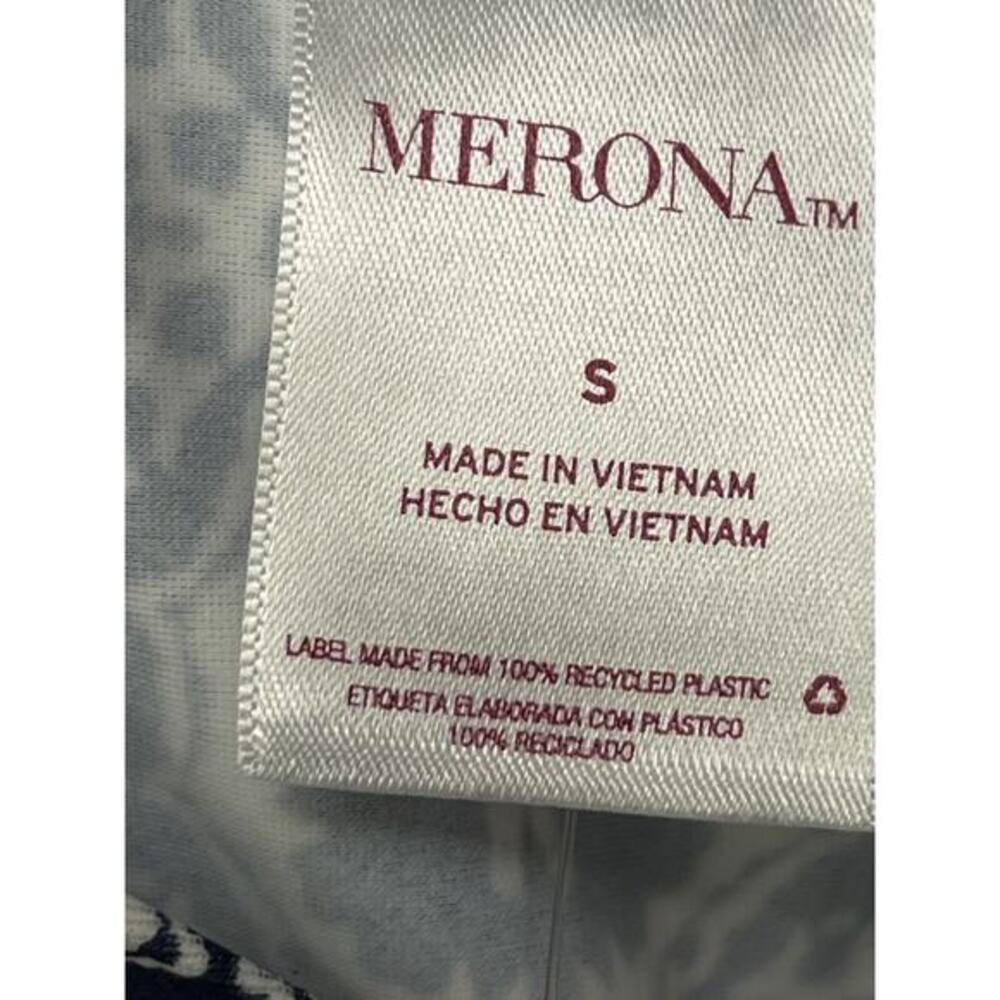 Merona Halter Swim Top Womens Size Small Built-In Padded Bra Navy White NEW - Picture 5 of 7